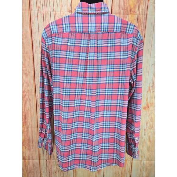 Vineyard Vines Mens Red Plaid Classic Fit Tucker Shirt Large Linen Blend - Picture 2 of 7